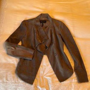 BCBG MaxAzria XS Faux Suede Slate Gray Jacket